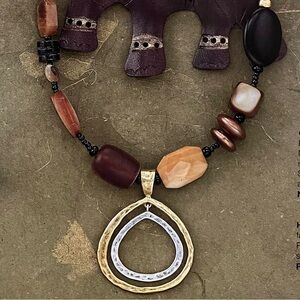 Silpada Two Toned Teardrop Pendant Necklace. Retired. N1787